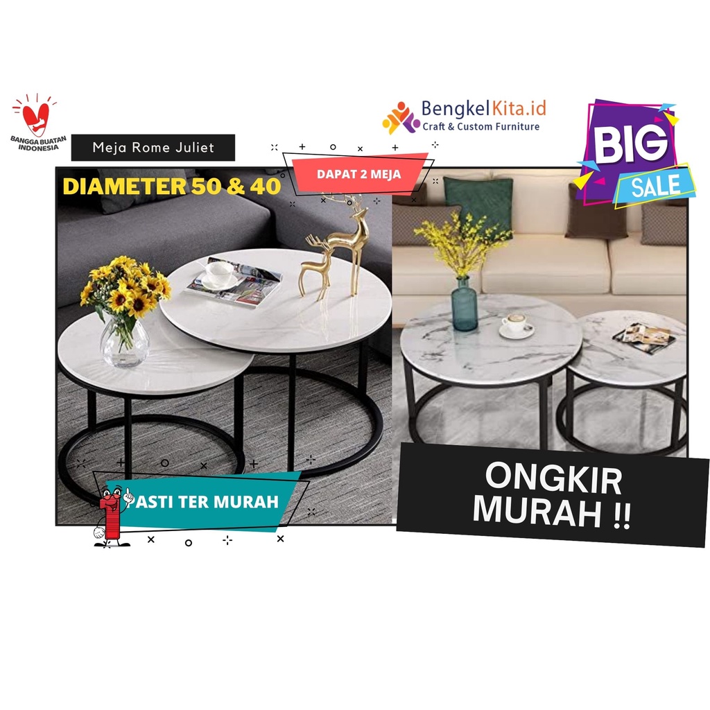 Meja Tamu Minimalis  SET  Eren / Meja Minimalis / Meja Teras / Coffe Table Ongir Murah