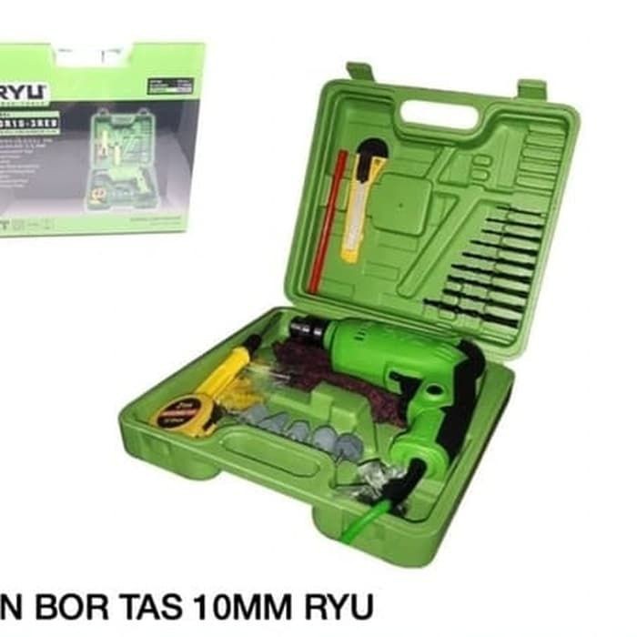 RYU Mesin Bor Tool Set Ukuran 10mm Bor Tangan Hand Drill RID10REB