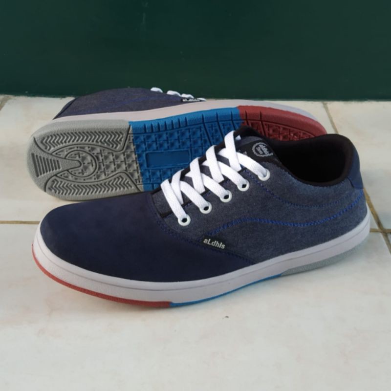 Aldhis Biru Navy Sepatu Pria Keren Sneakers Original Asli Lokal Terbaru Kets Cowok Kekinian