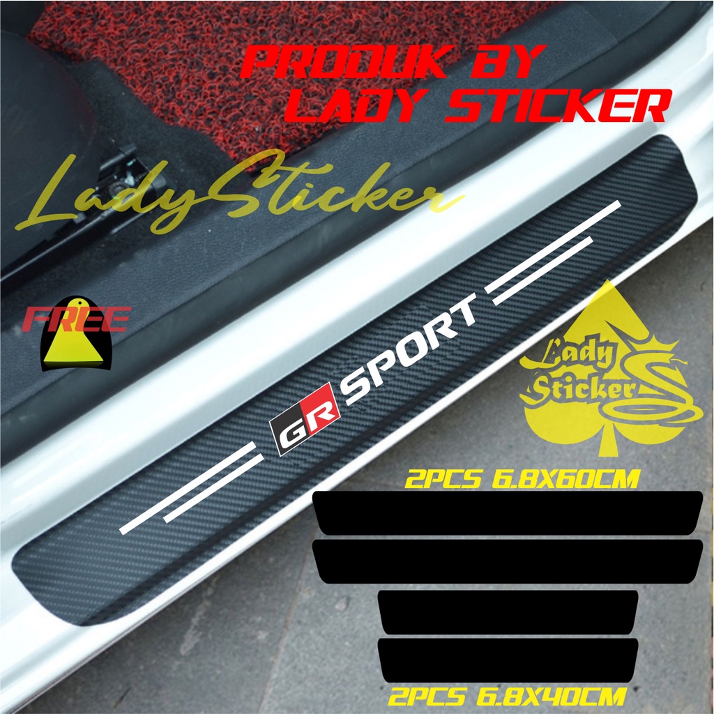 sillplate gr sport stiker carbon 3d pelindung stiker gazoo racing toyota gr yaris agya veloz fortune