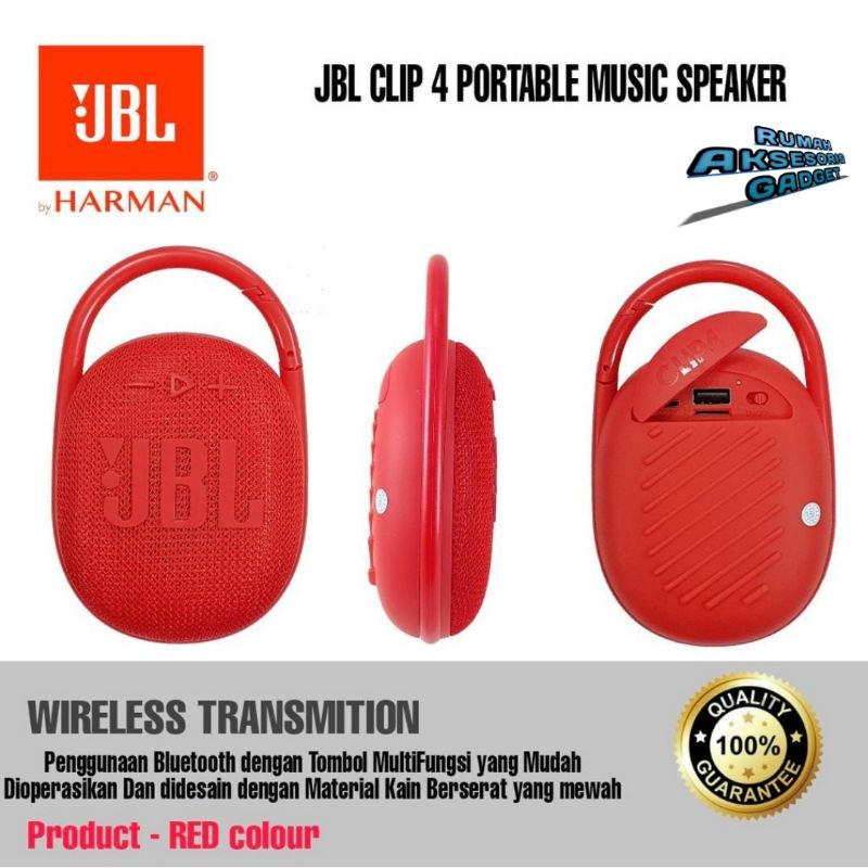 Speaker bluetooth jbl Clip 4 bass portable termurah