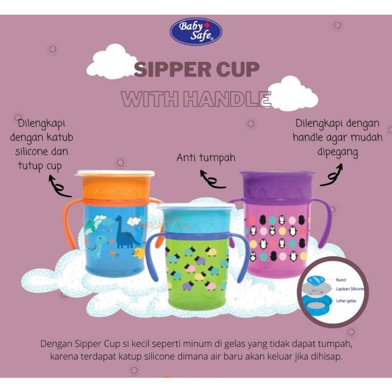 Babysafe 360 sipper cup with handle 270 ml Ap013/botol minum anak