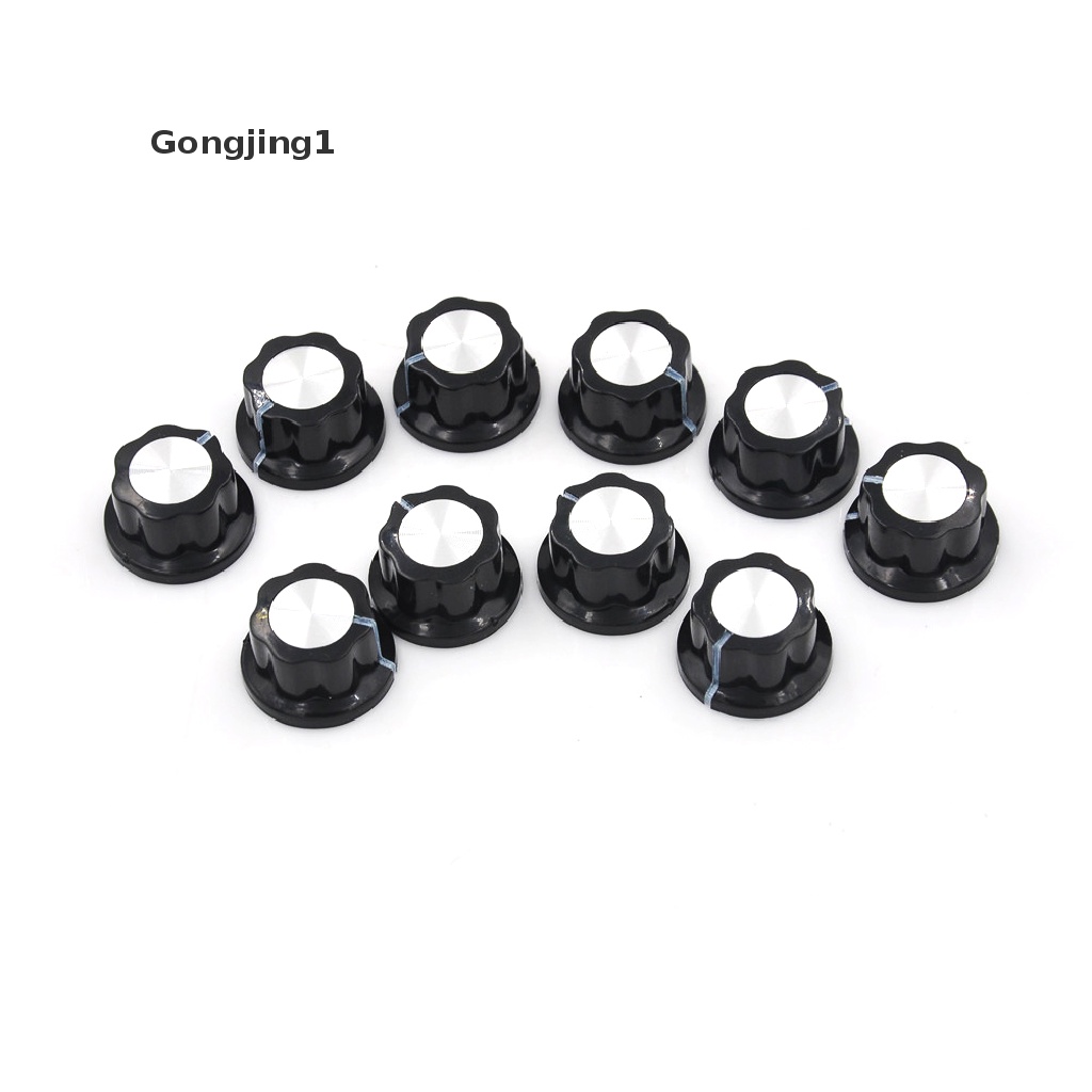 Gongjing1 10pcs Kenop Potentiometer Putar Diameter 6mm