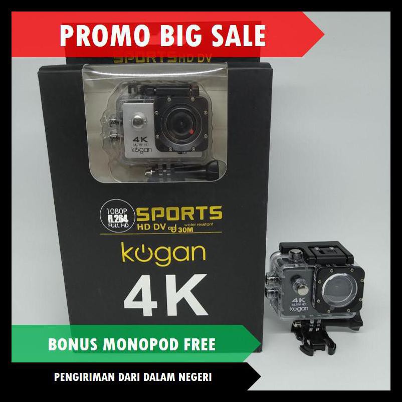 {BISA COD} Original Kogan Action Camera 4K 18MP WIFI Free Monopod KOMPLIT Kode 70