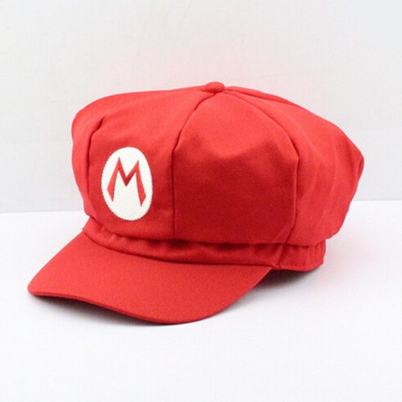 Topi Mario Bros Super Luigi Nintendo Game Cosplay Anime Cap Hat Merah Hijau Red Green Putih White