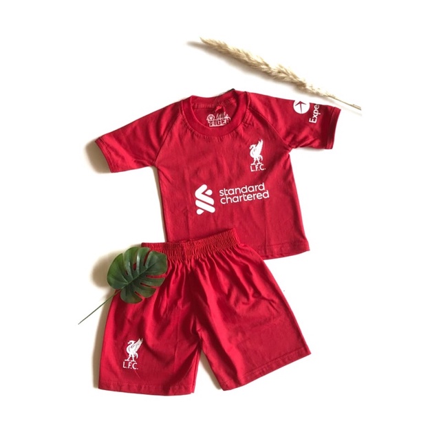 Setelan Baju Anak Bola The Reds Liver Pool