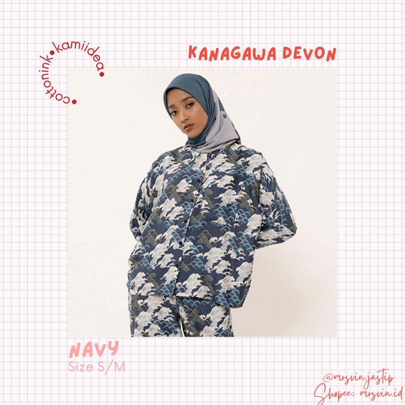 Navy Kanagawa Devon Cottonink x Kami cottonink x kamiidea