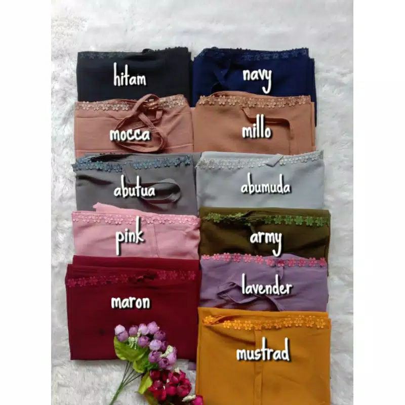 Hijab Instan Bergo Renda Melati SIZE L