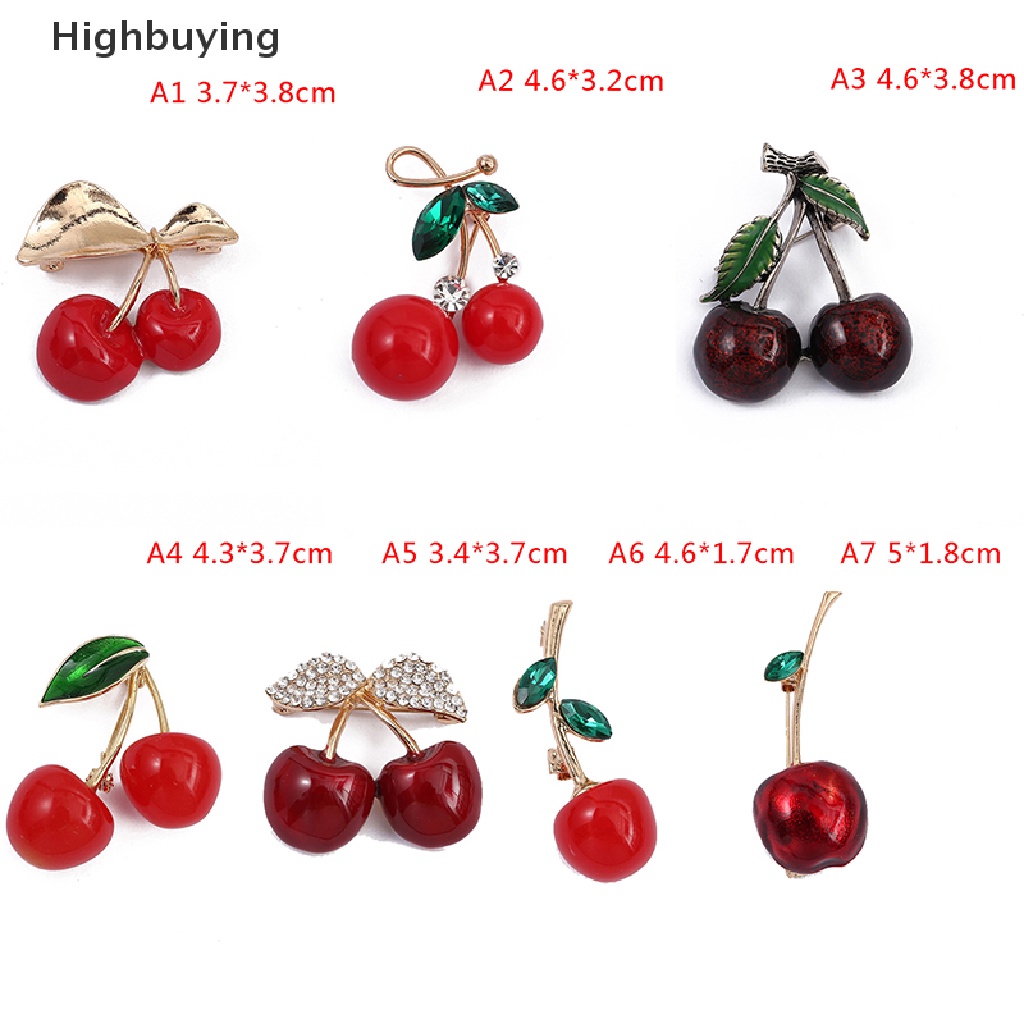 Hbid 1Pc Bros Pin Bentuk Buah Ceri Merah Untuk Aksesoris Wanita