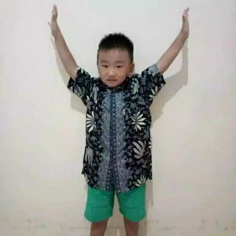 kemeja batik anak / hem batik pendek / kemeja batik anak sd