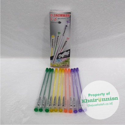 

Pulpen Snowman V-6 Hitam