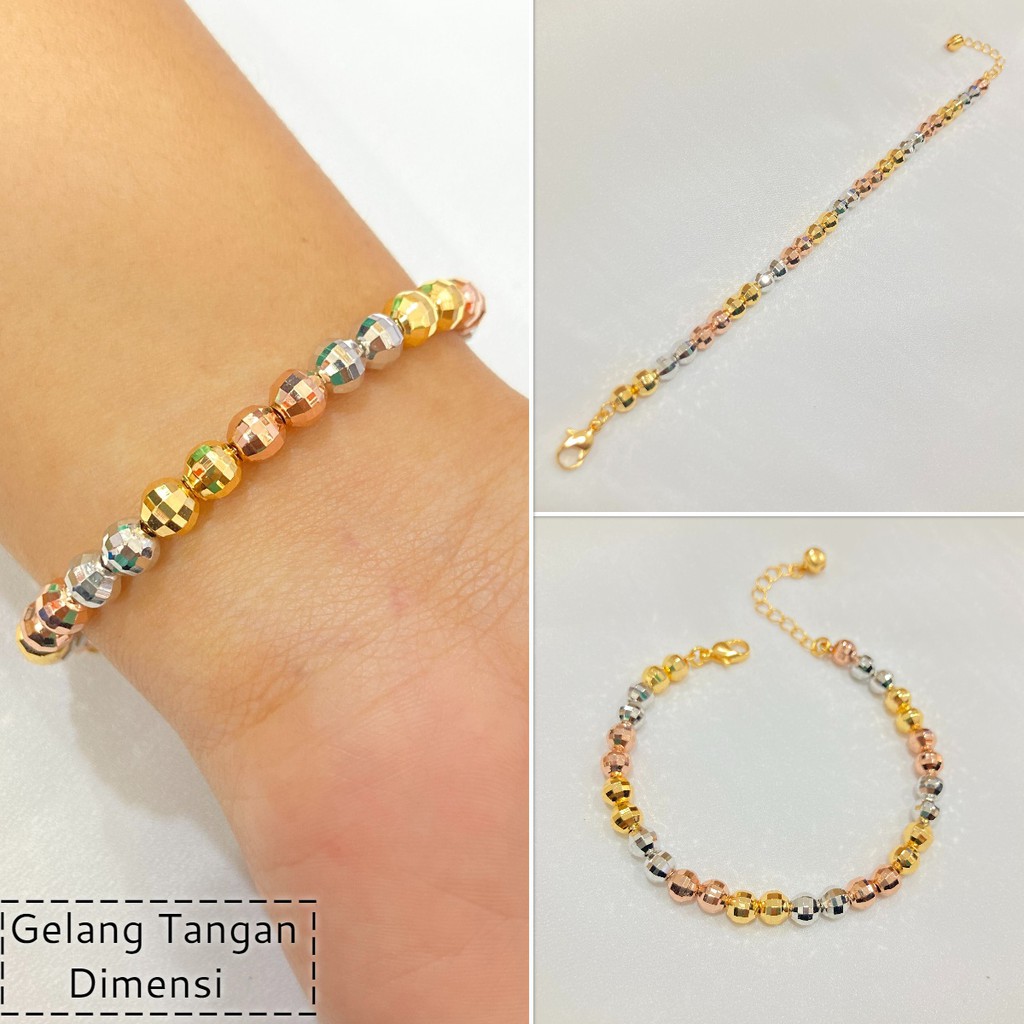 Gelang Tangan Wanita 3 Dimensi Lapis Emas Perhiasan Aksesoris Fashion GLE-25