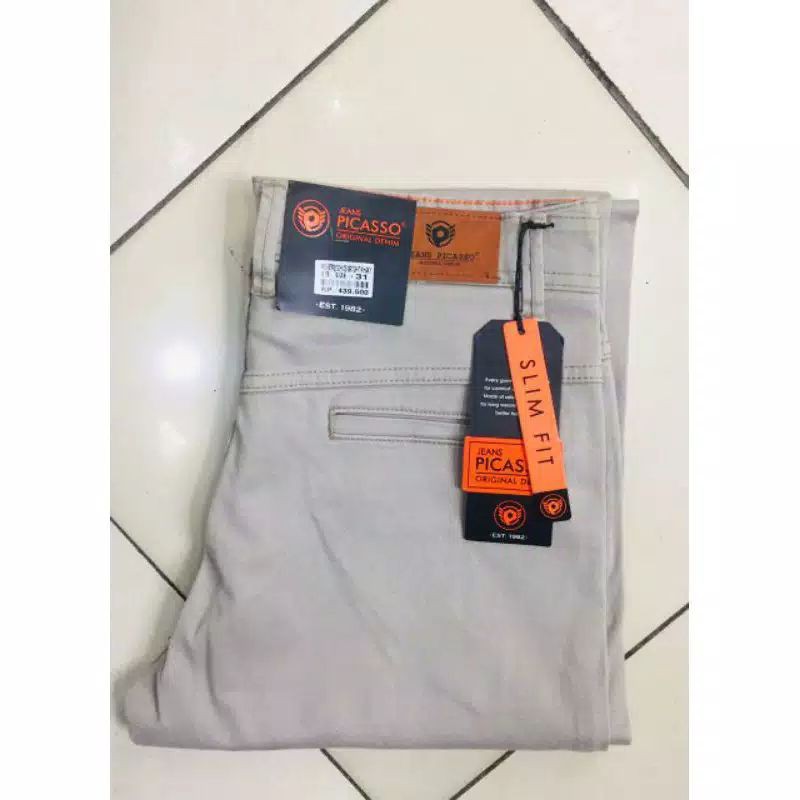 CELANA KANVAS PICASSO | BAHAN KANVAS STRETCH | CELANA SLIM FIT | CELANA PANJANG PRIA | SIZE 28-38