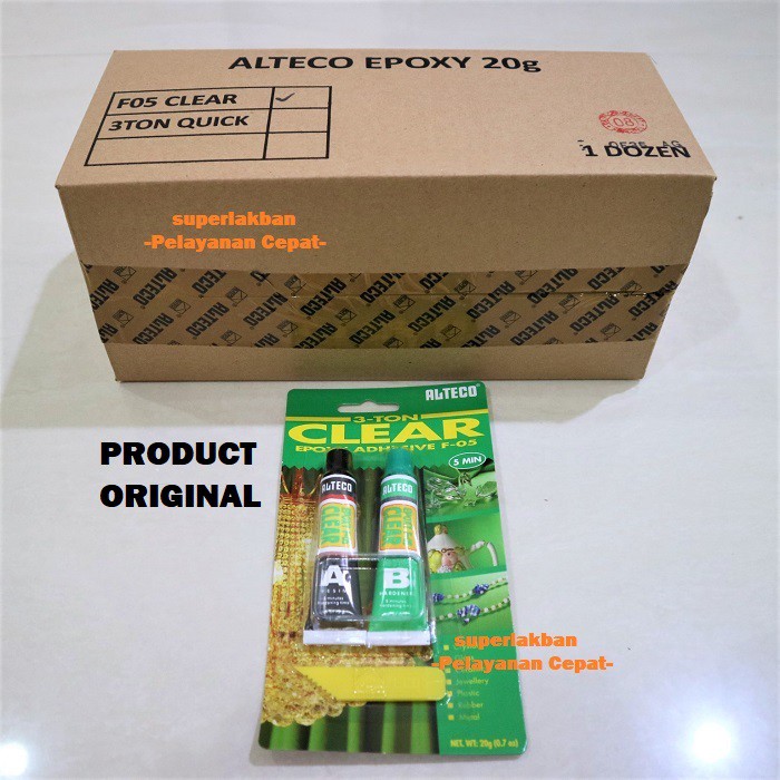 Lem Epoxy Bening Transparan Alteco Clear Epoxy Adhesive F-05 5 Menit Kering Merekat Kuat Tahan Air