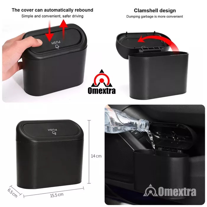 Z201 | Omextra Car Trash Can Garbage Dust Bin Car Storage Box Simple Trash Car Omextra Trash Tempat Sampah Mobil Omextra