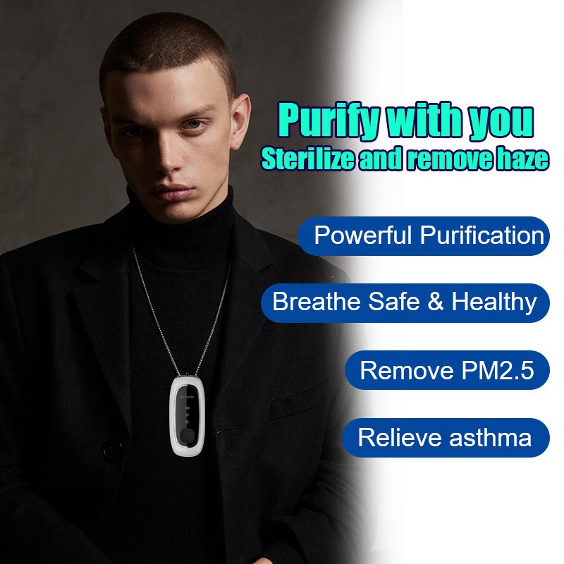 Wearable Air Purifier Necklace Elektronik Ion Negatif USB Pembersih Udara Portable Air Freshener