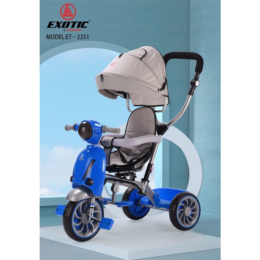 Sepeda Anak Bayi Balita Dorong Roda 3 Tricycle Exotic ET2251 BMX dan ada Music By Pacific-1