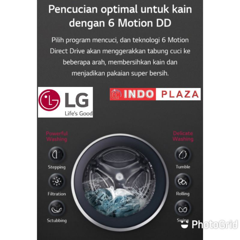 MESIN CUCI FRONT LOADING 8 KG / 8KG LG FM1208N3W