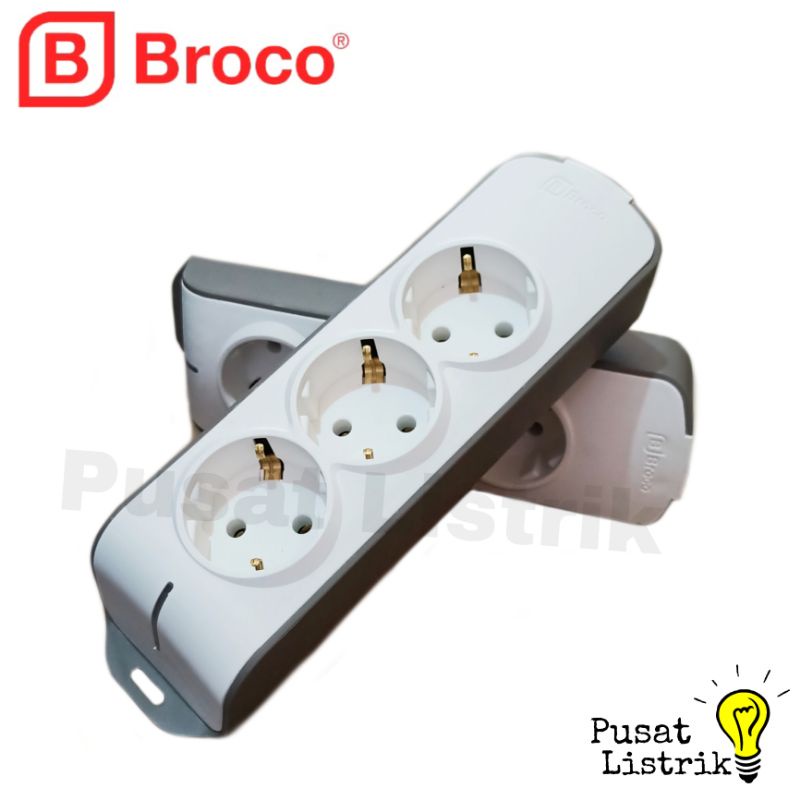 Stop Kontak 3-6 Lubang + Indikator Broco Tipe Slanting OB Stop Kontak 3-6Lubang Lampu Stop Kontak Outbow Broco Model Miring