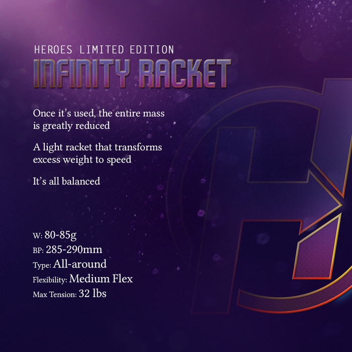 PROMO Limited Edition The Heroes Hi-Qua Infinity Racket Raket Bulutangkis