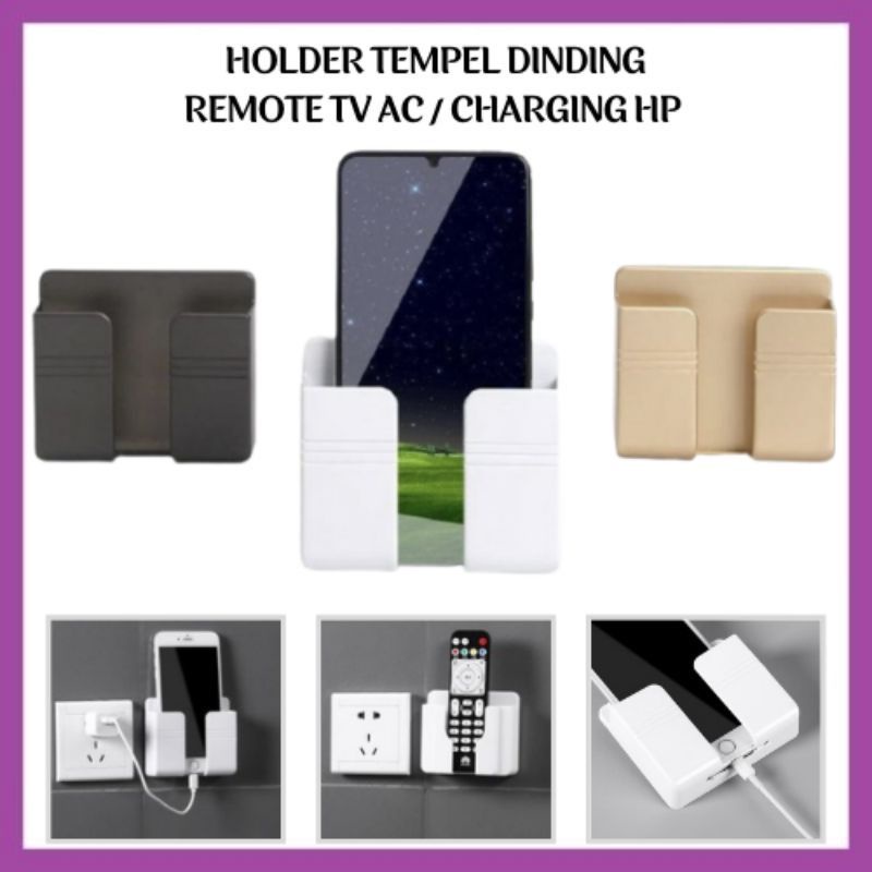 Phone Holder/ Tempat Remote/ Holder Tempel Simpel dan Praktis