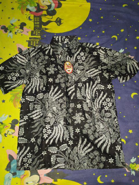 Penyu Batik Hrb026 Kenongo Kemeja Hem Pendek Padi Pekalongan M L Xl Murah Keren Bati Pria Wajik Biru