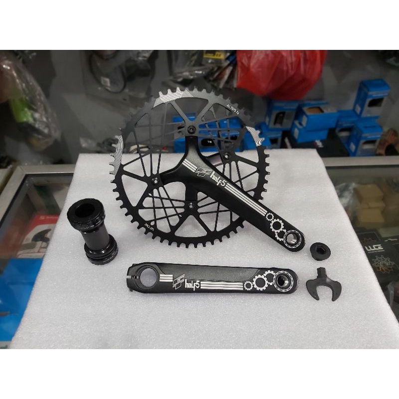 Crank GT Half5 HT2 56T Hitam Elegan Sepeda Lipat Crankset