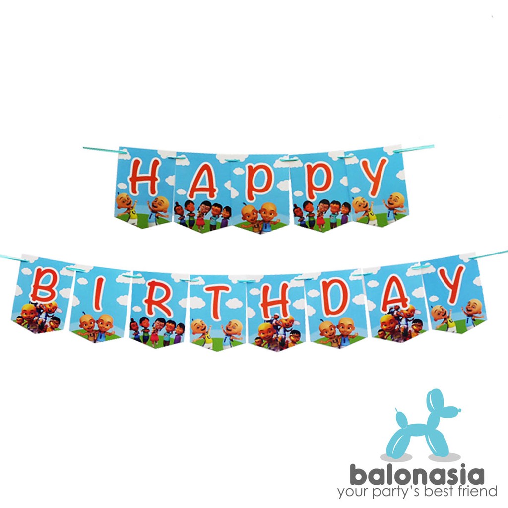 Banner Flag Happy Birthday Upin Ipin