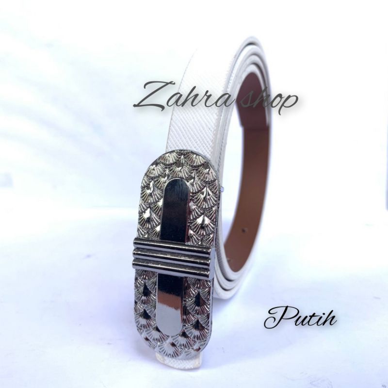IKAT PINGGANG /GESPER/BELT DRESS WANITA KULIT PU COREA PITA SILVER