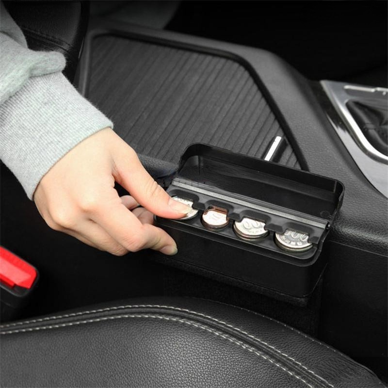 1pc Car Interior Coin Pocket Cases Holder Plastics Storage Box Dispenser Organizer wholesale