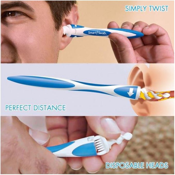 Smart Swab Spiral Pembersih Kotoran Telinga Korek Kuping Pembersih Telinga Cotton Bud Waxvac Ear Cleaner Removal Karet Lembut Gulung Putar