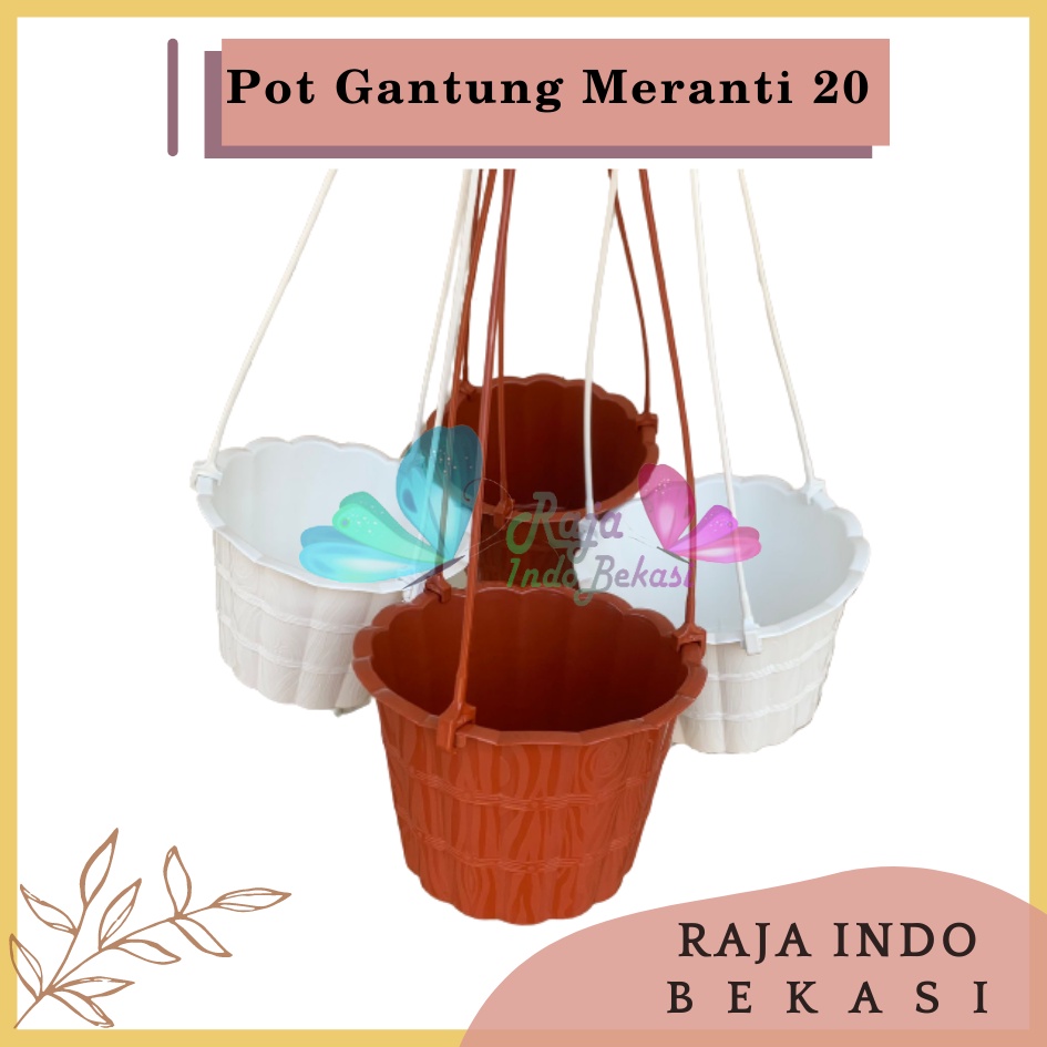 Pot Gantung Meranti 20 Putih Merah Bata Merah Coklat Terracota Terracotta Pot Bunga Gantung Motif Gentong Mirip Country Murah Termasuk Tali Pot Bunga Gantung Murah Grosir Unik Plastik Putih