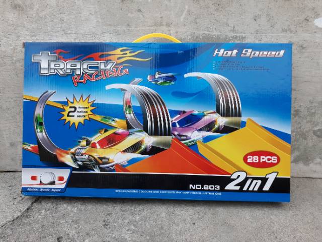 Mainan Track Racing Hot Wheels 2 Jalur Model Trek Halilintar Anak