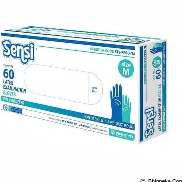 SARUNG TANGAN SENSI ISI 60 UKURAN M PER BOX