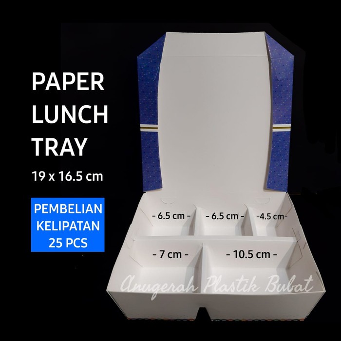 Lunch box sekat 5 Motif Isi 50 Pcs/ paper lunch box/ paper box