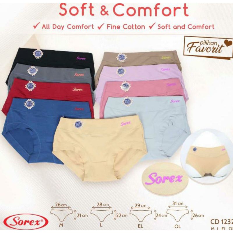 Sorex 1232 Celana Dalam Wanita Dewasa Super Soft (3pcs)