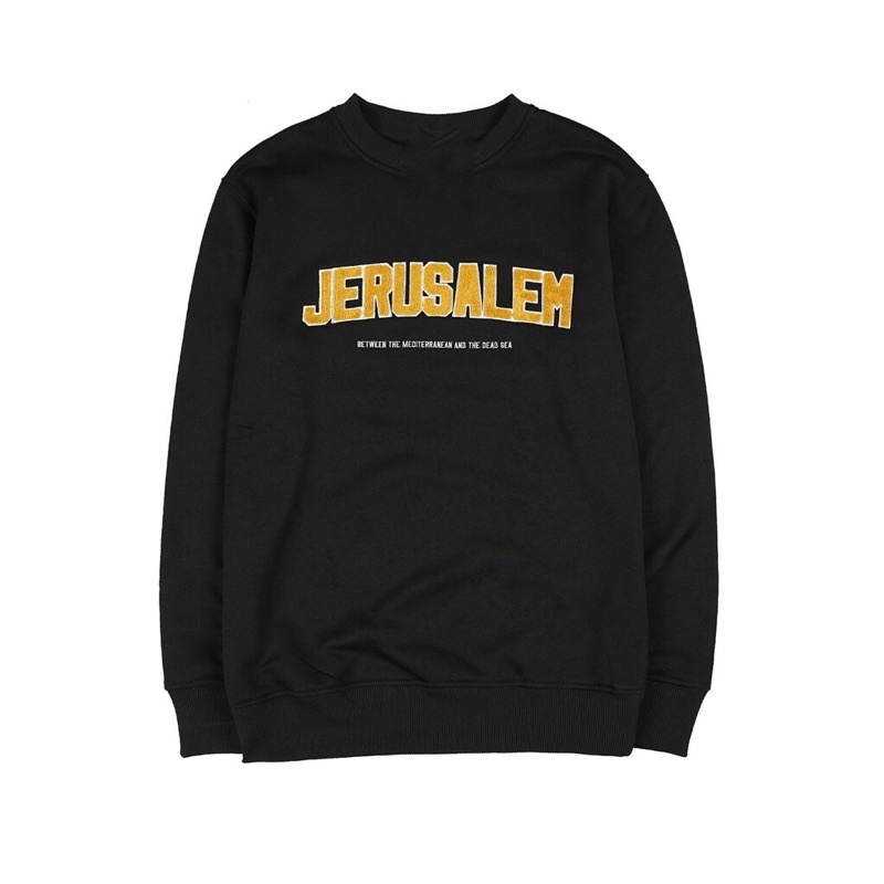 Sweater Crewneck Jerusalem | PRIA | WANITA |Black - Crewneck Soul - new york - amsterdam - copenhage