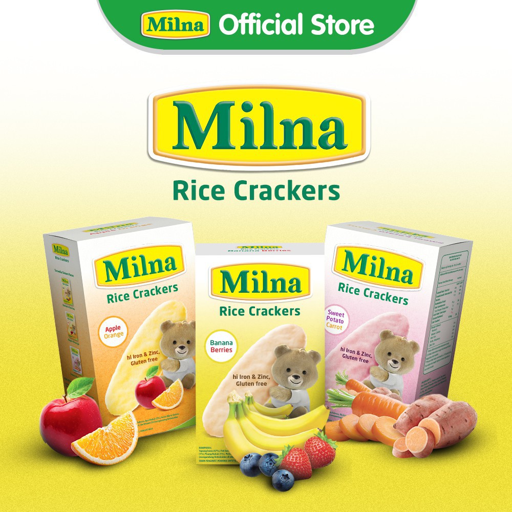 

MILNA RICE CRACKERS 20GR/MILNA CRUNCH CHEESE/ MILNA CRUNCH BERRES/ SNACK BABY