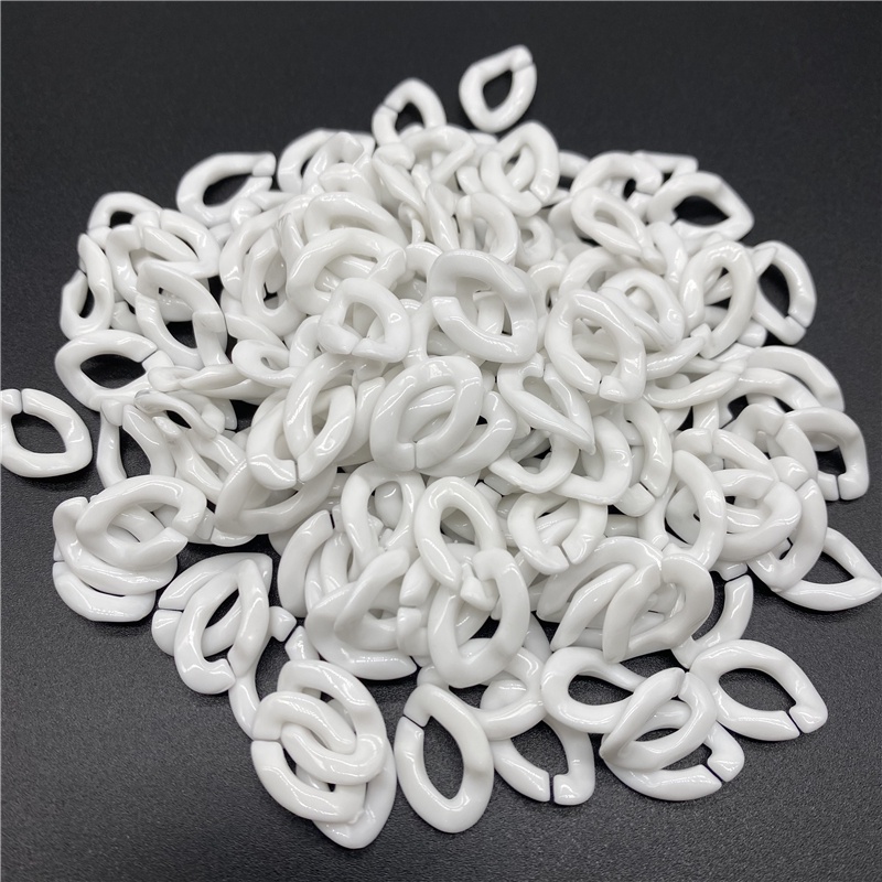 50pcs / Lot Rantai Manik-Manik Bahan Akrilik Ukuran 17mm X 23mm Untuk Membuat Perhiasan Gelang Kalung Anting