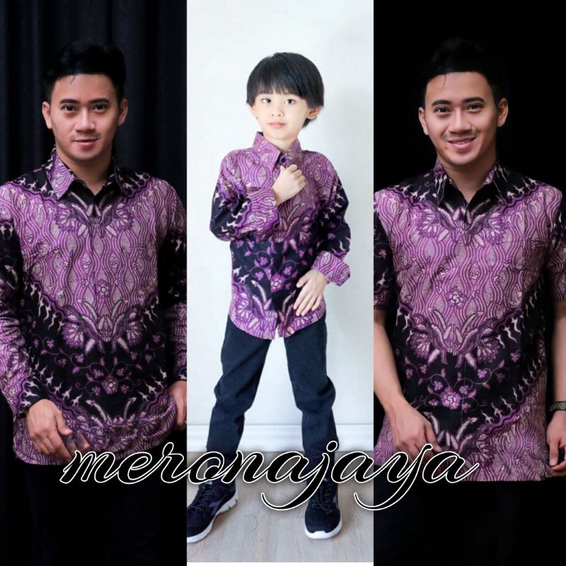 TERBARU Couple sweet || couple batik ayah dan anak cowok BATIK KERIS UNGU