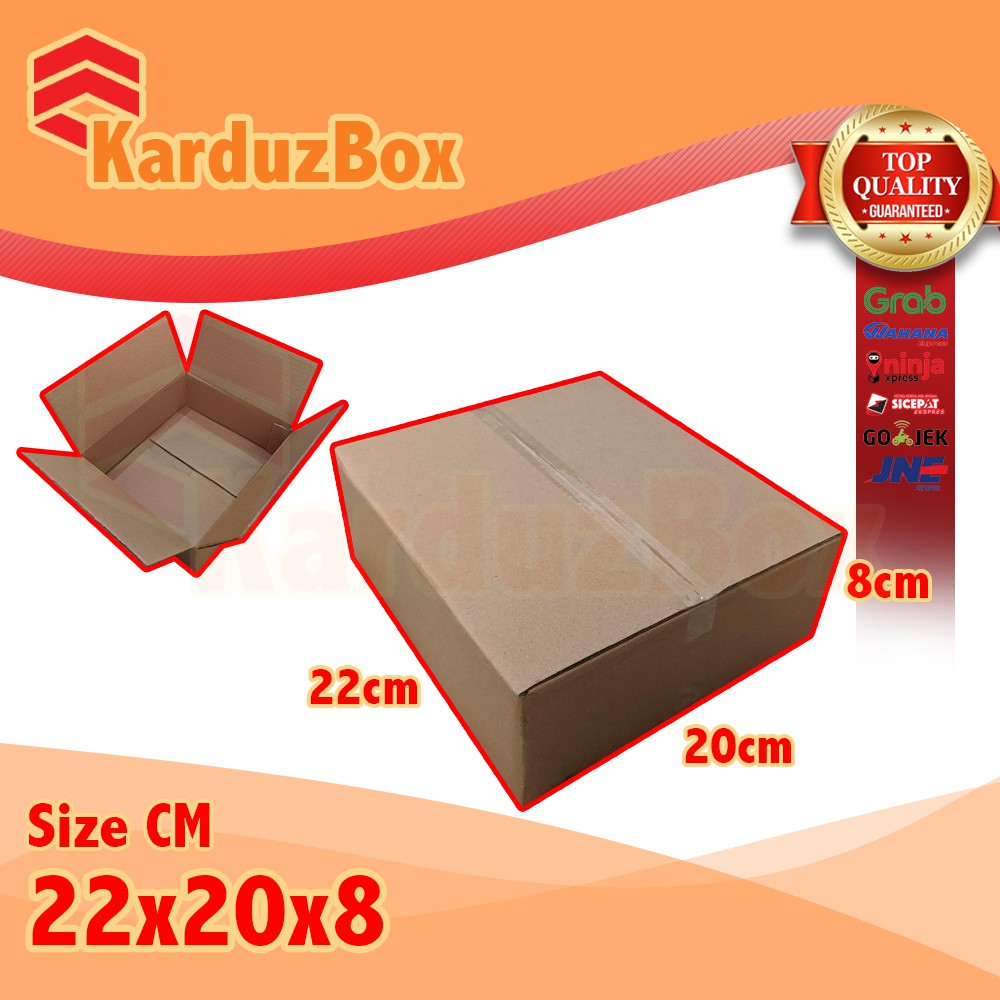 

22x20x8 kardus box packaging POLOS BARU