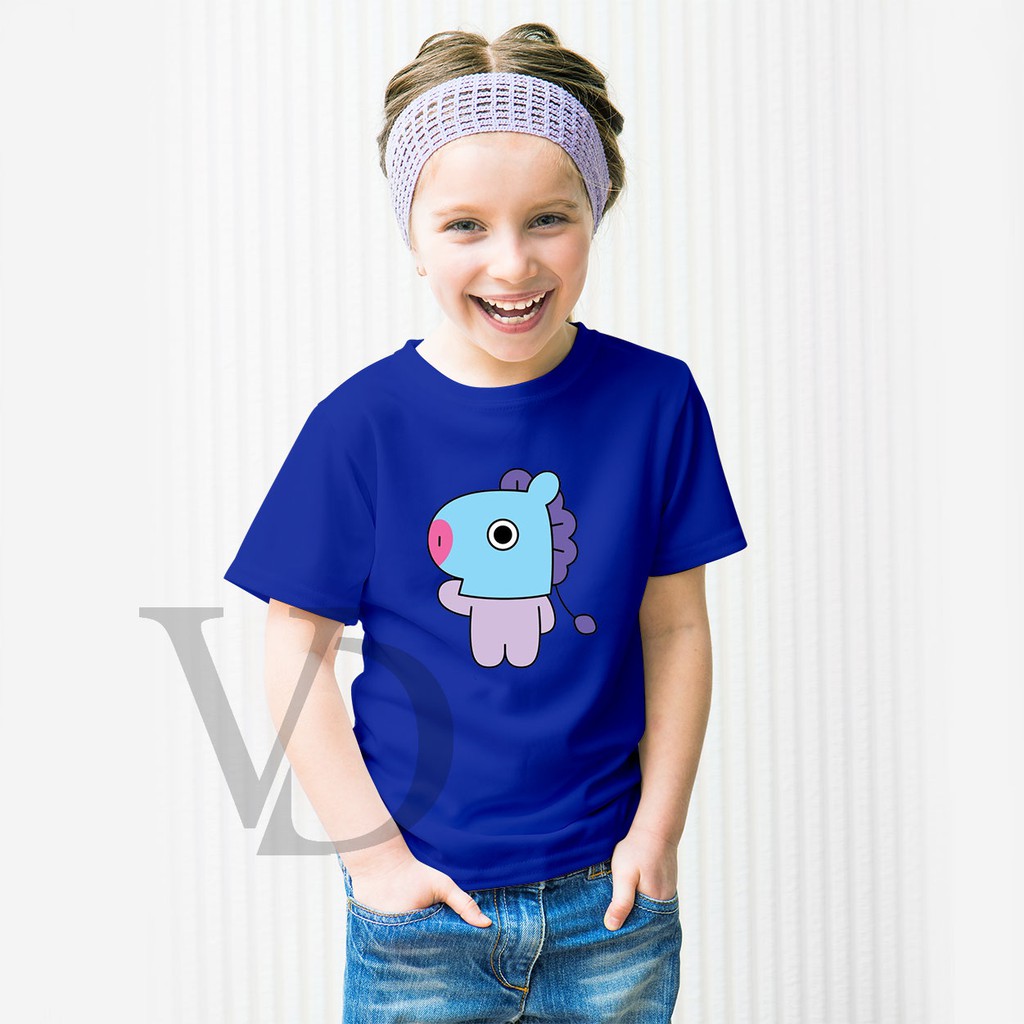 Kaos Anak Perempuan &amp; Laki - laki Unisex BT21 mang /kaos anak lucu / kaos j-hope / baju line