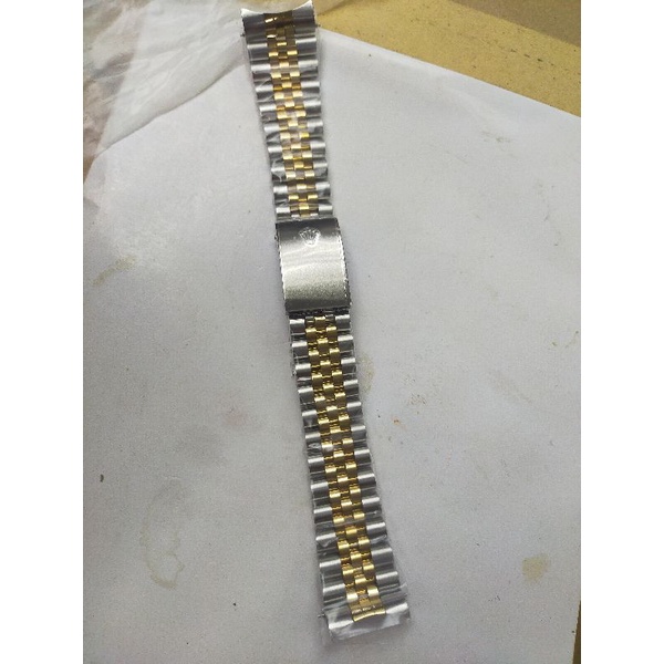 strap tali jam tangan rolex datejust size 20 mm lapis emas