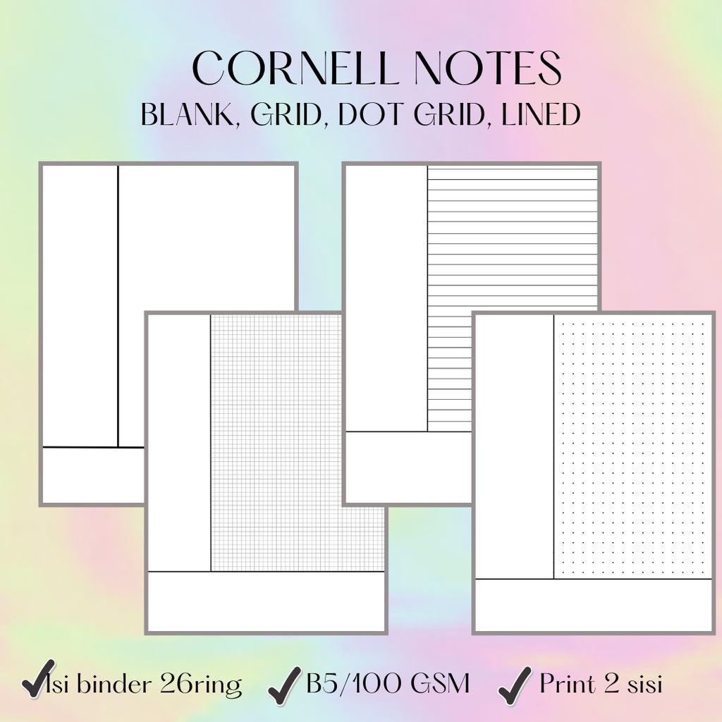 Jual (ISI 20 LEMBAR) BINDER CORNELL TEMPLATE A5 B5 LOOSE LEAF JURNAL