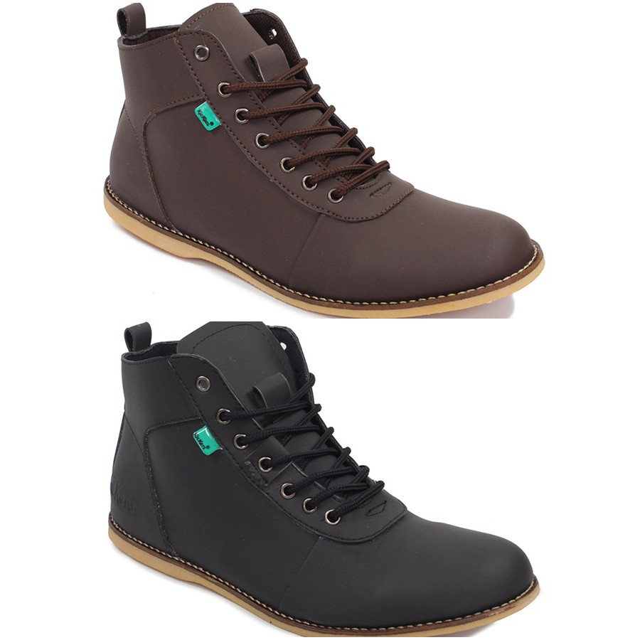 sepatu kickers bandit semi boots pria hitam coklat