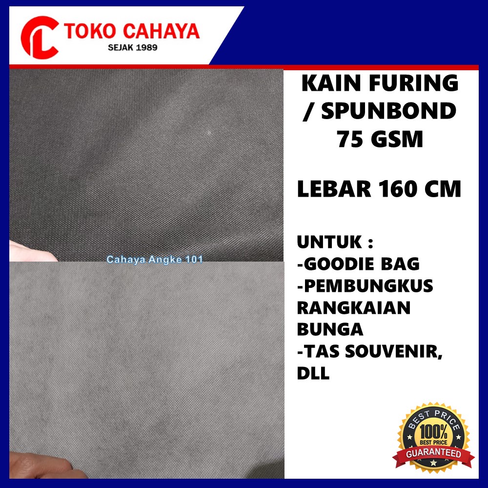 Kain Furing Puring Spunbond Meteran Tebal 75 GSM Lebar 160 cm
