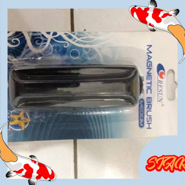 Aquarium ikan resun magnetic brush uk medium pembersih kaca