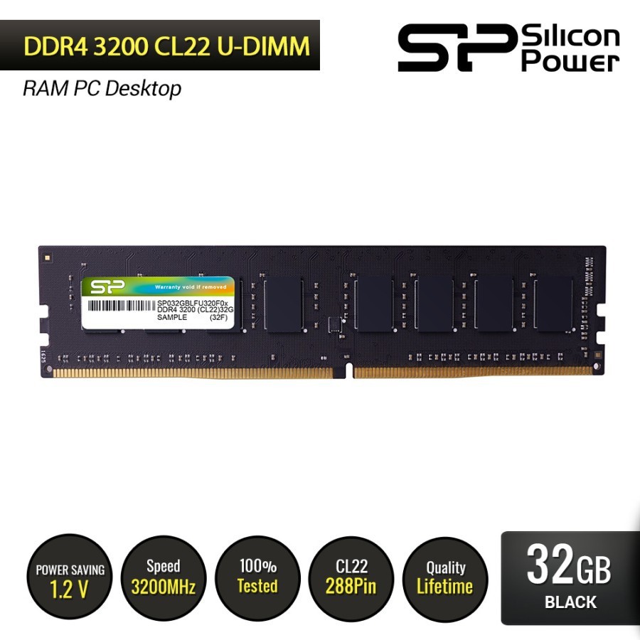 Ram Silicon Power DDR4 8GB - 32GB 3200MHz UDIMM - Ram 8GB - 32GB 3200 Mhz Longdimm