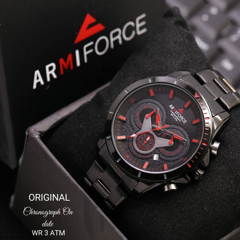 Jam Tangan Armiforce Original Water Resistant Stainliss Steel Anti Karat Pria