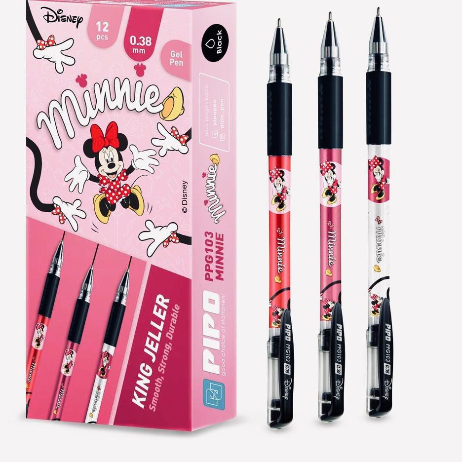 

Harga TERMURAAH.. [PPG103] PIPO Minnie Mouse Pulpen Lucu 0.38mm isi 12 pcs tinta hitam